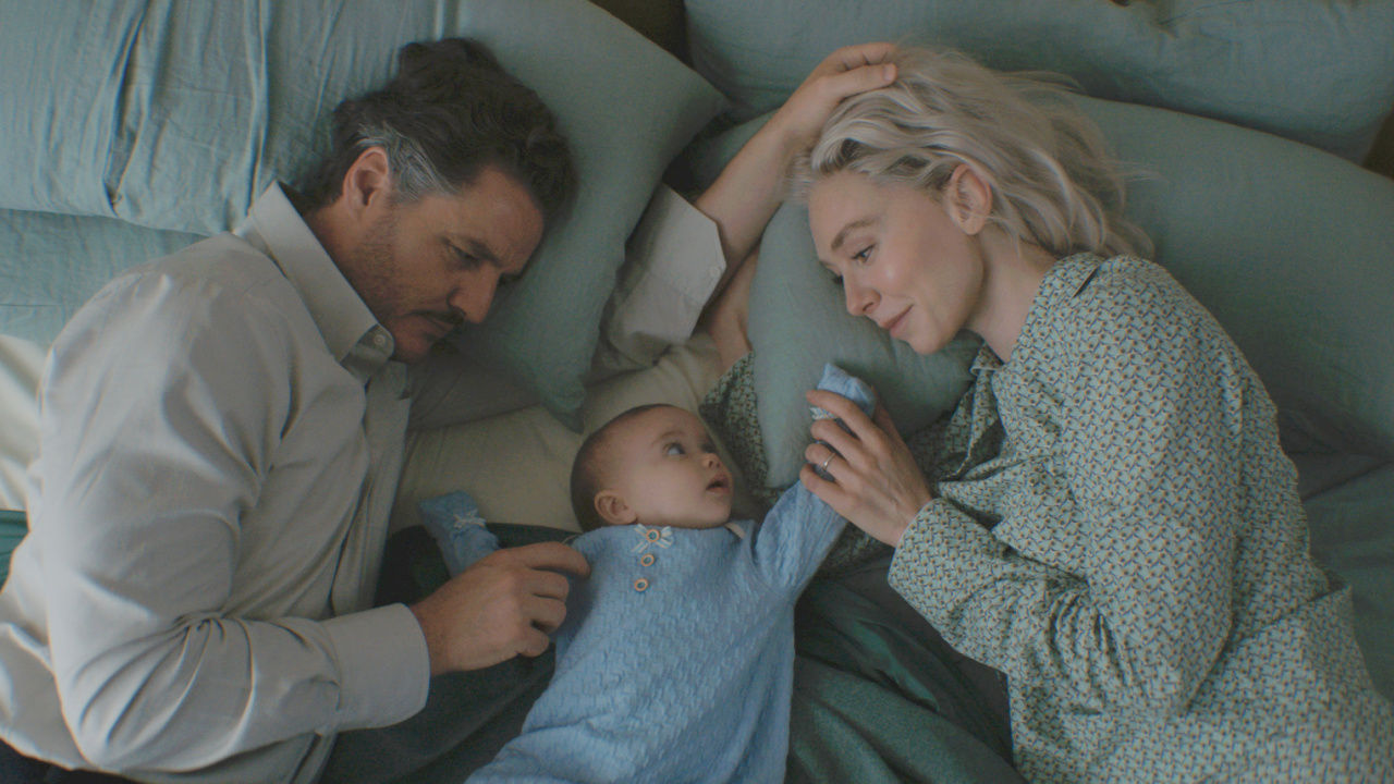 (L to R) Pedro Pascal as Reed Richards/Mister Fantastic, Ada Scott as Franklin Richards and Vanessa Kirby as Sue Storm/Invisible Woman in 20thin 20th Century Studios/Marvel Studios' 'The Fantastic Four: First Steps'. Photo by Jay Maidment. © 2025 20th Century Studios / © and ™ 2025 Marvel.