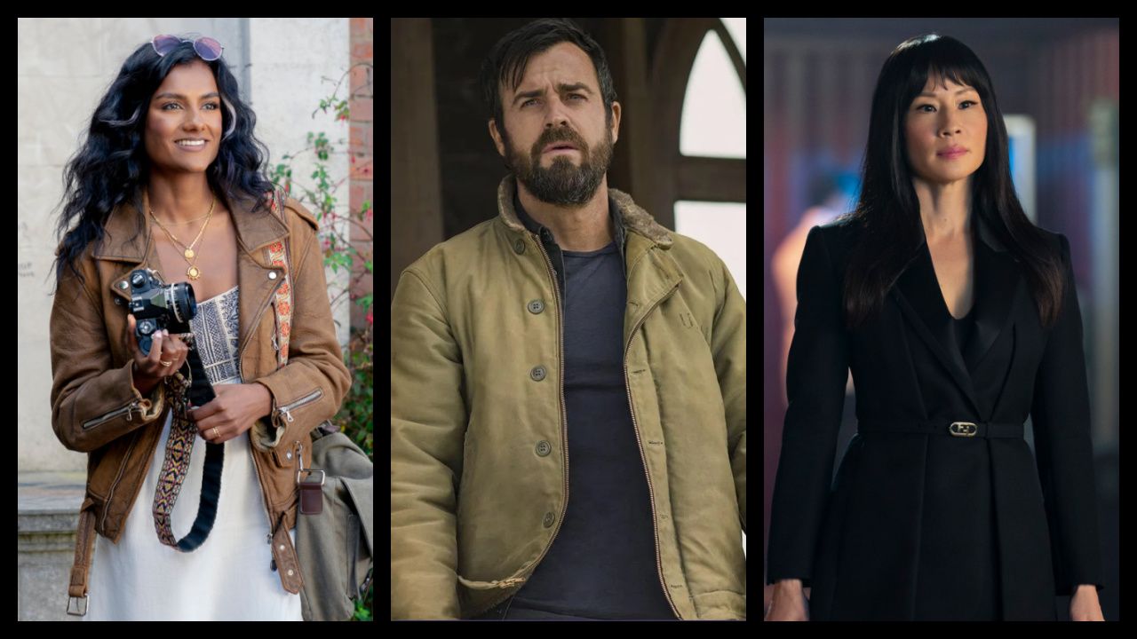 (Left) Simone Ashley star in 'Picture This'. Photo: Courtesy of Amazon MGM Studios. Copyright: © Amazon Content Services LLC. (Center) Justin Theroux in 'The Leftovers'. Photo: HBO. (Right) Lucy Liu in 'Red One'. Credit: Courtesy of Prime. Copyright: © Amazon Content Services LLC