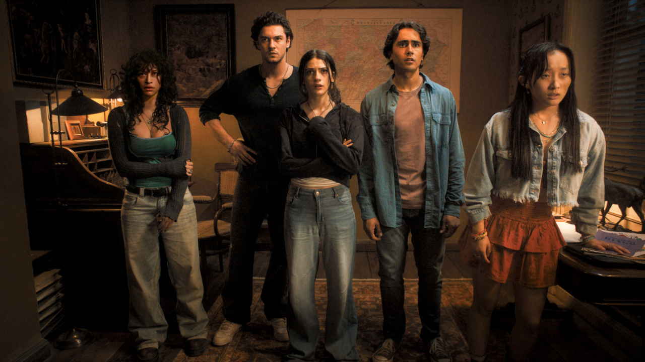 (L to R) Odessa A’zion, Belmont Cameli, Ella Rubin, Michael Cimino and Ji-young Yoo star in 'Until Dawn'. Photo: Sony Pictures. Photo: Kerry Brown. © 2024 Screen Gems, Inc. and TSG Entertainment II LLC. All Rights Reserved.