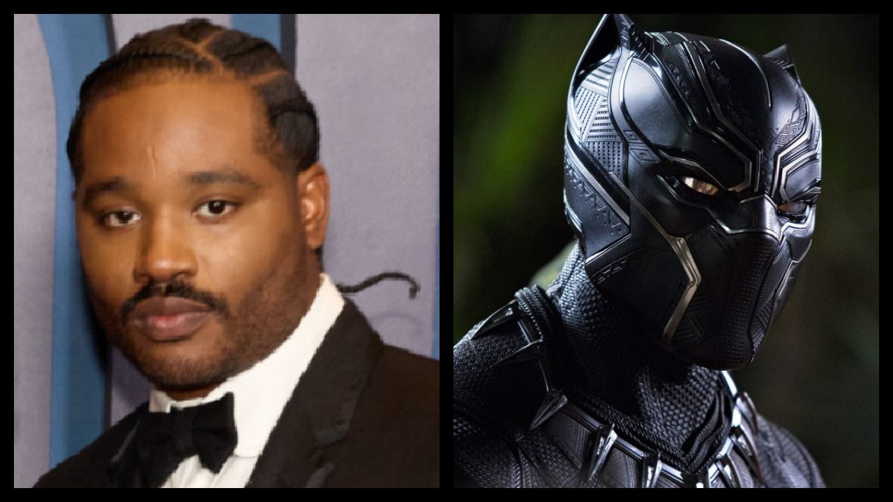 (Left) Ryan Coogler arrive at the 14th Governors Awards in the Ray Dolby Ballroom at Ovation Hollywood on Tuesday, January 9, 2024. (Right) Chadwick Boseman as T'Challa / Black Panther in 2018's 'Black Panther.' Photo: Marvel Studios.