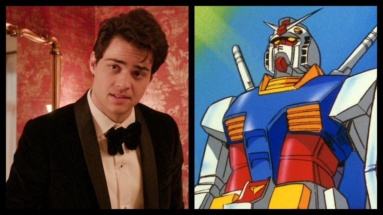 (Left) Noah Centineo as Owen Hendricks in 'The Recruit.' Photo: Courtesy of Netflix © 2022. (Right) 1979's 'Mobile Suit Gundam'. Photo: Nippon Sunrise.